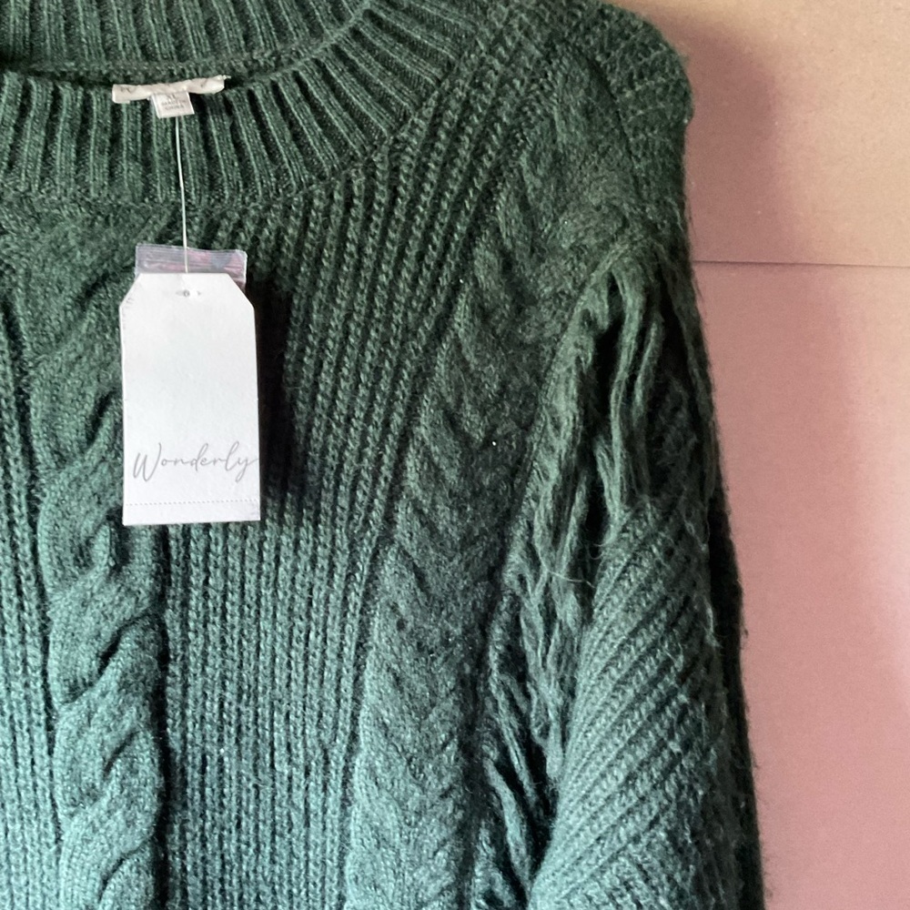 Wonderly Cable Knit Sweater. NWT Dark green. Size XL - Picture 5 of 10